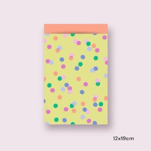 Geschenktüten Punkte gepunktet pink gelb grün | Papiertüten Flatbags Geschenktüten Kindergeburtstag Dots