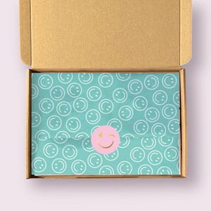 Seidenpapier Smileys Türkis | Geschenkpapier Produktverpackung Geschenkverpackung