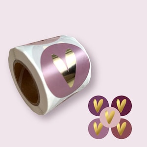 Aufkleber Herz Mix | lila rosa gold | Sticker Geburtstag Etiketten Hochzeit