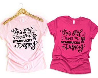 This Girl Runs on Starbucks and Disney | Disney Shirts | Disney Family Shirts | Starbucks and Disney | Epcot Shirt