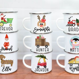Personalized Kids Cup, Christmas Kids Cup, Hot Chocolate Mug, Custom Kids Cup, Stocking Stuffer, Birthday Party favors, campfire mug