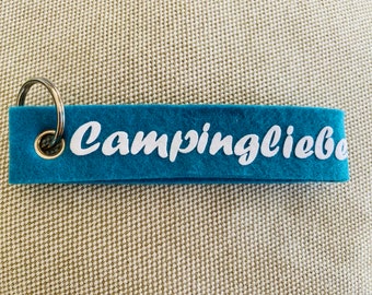 Key ring felt camping love turquoise