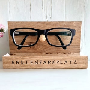 Brillenparkplatz aus Eichen oder Fichtenholz, Brillenständer, Brillenschutz, Geschenk, Mitbringsel, Büro, Zuhause, Brillenablage, Schutz Bild 1