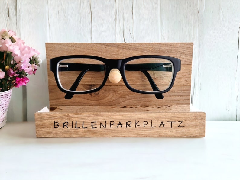 Glasses parking made of oak or spruce wood, glasses stand, glasses protection, gift, souvenir, office, home, glasses storage, protection image 1