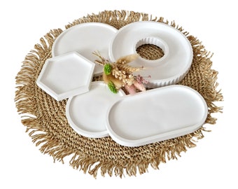 Sous-verres et assiettes décoratives en Keraflott, blanc, décoration, bougies, plateau à bijoux, bonbons, vases, cadeau, souvenir, élégant