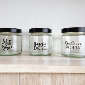 Bonbon-/Vorratsglas mit lustigen Sprüchen, personalisiert, individuell, Twist-Off, Geschenk, Aufbewahrung, Keksdose, Mitbringsel, Schwarz