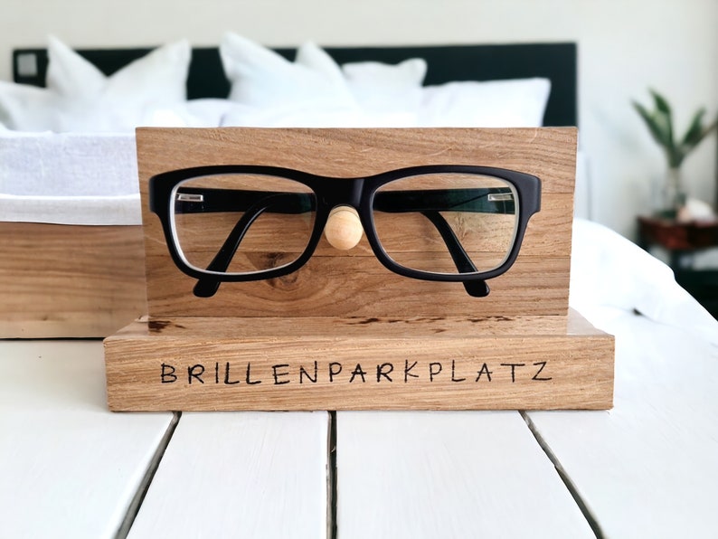 Glasses parking made of oak or spruce wood, glasses stand, glasses protection, gift, souvenir, office, home, glasses storage, protection image 5
