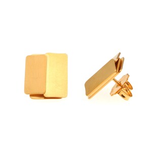 Ear studs folds, gold plated silver image 1