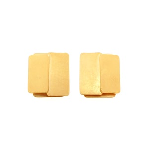 Ear studs folds, gold plated silver image 3
