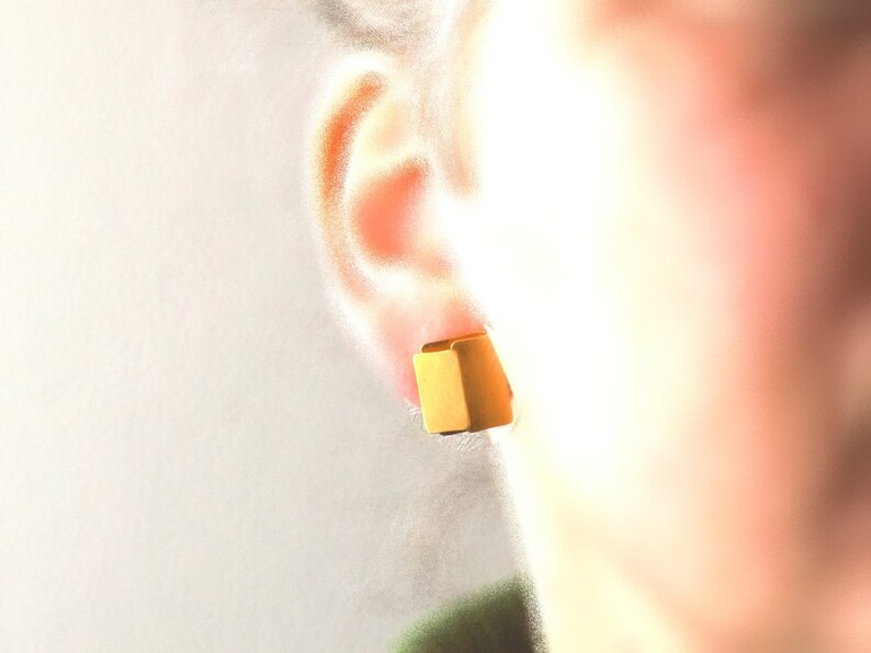 Ear studs folds, gold plated silver image 4