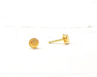 mini stud earrings, silver gold plated