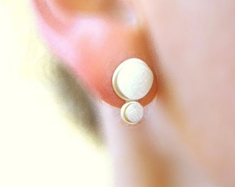 elegant stud earrings, silver 1.7 cm