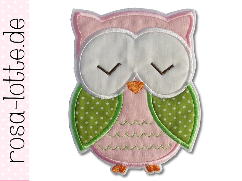 Schlafende Eule XL Applikation Etsy