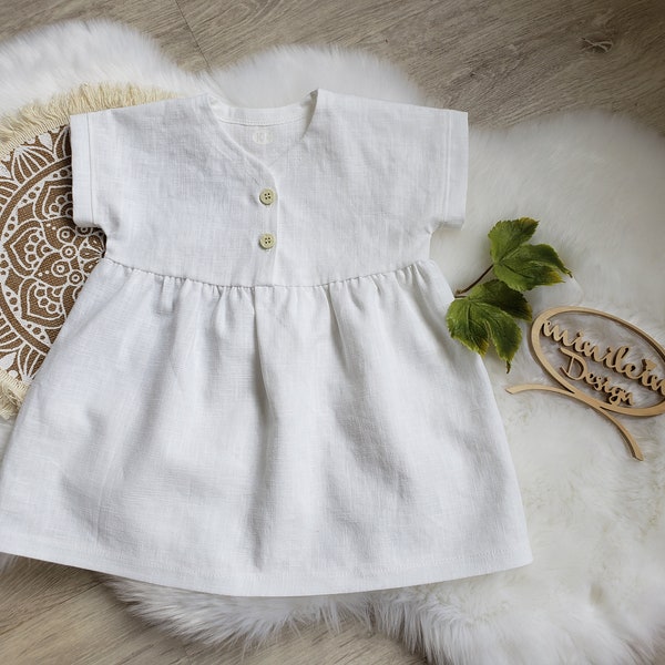 Kleid oder Tunika Leinen Baby Kind Mädchen