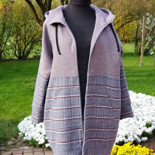 Damenjacke Gr. 50, Longjacke, Kapuzenjacke, Übergangsjacke