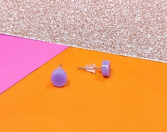 FULL CIRCLE Tiny Dot. Laser-cut acrylic circle stud earrings