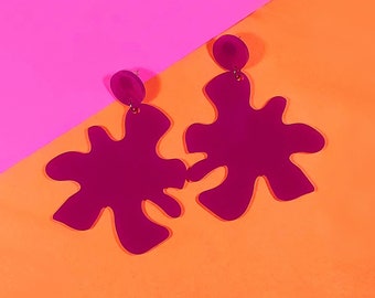 MAKE A SPLASH. Large laser-cut acrylic earrings. (Spring 2021)