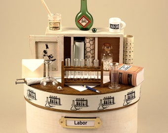 Labor Medizinlabor Chemielabor Pharmazielabor, Geschenkbox