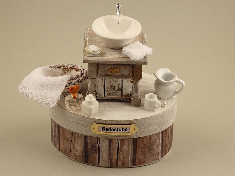 BADEZIMMER Miniatur Badestube Retro Miniatur-Deko-Dose | Etsy