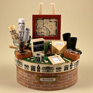 Architekt Bauleiter Bauzeichner Hausbau Dekobox Geldgeschenk