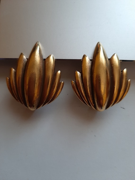 Gold Tone Yves Saint Laurent Clip Earrings - image 1