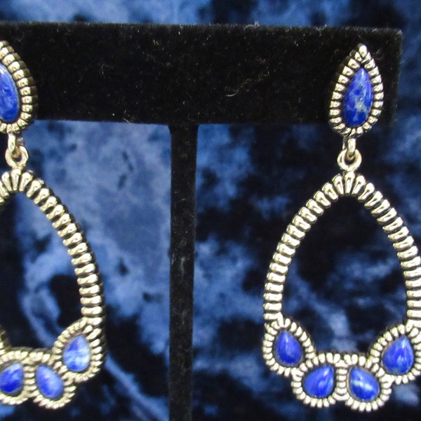 Dangling Lapis Lazuli Vermeil Earrings by Barse Thailand