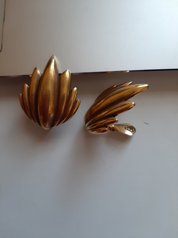Gold Tone Yves Saint Laurent Clip Earrings - image 4