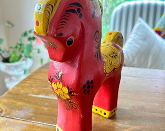 Horse red Russian folklore rare vintage