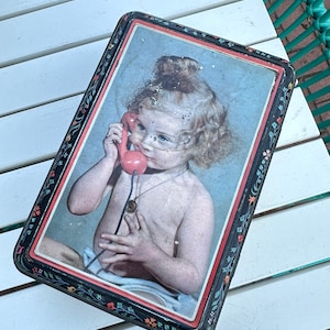 beautiful vintage tin can, TELEPHONE Brocante, Vintage, Shabby Chic - Tin can