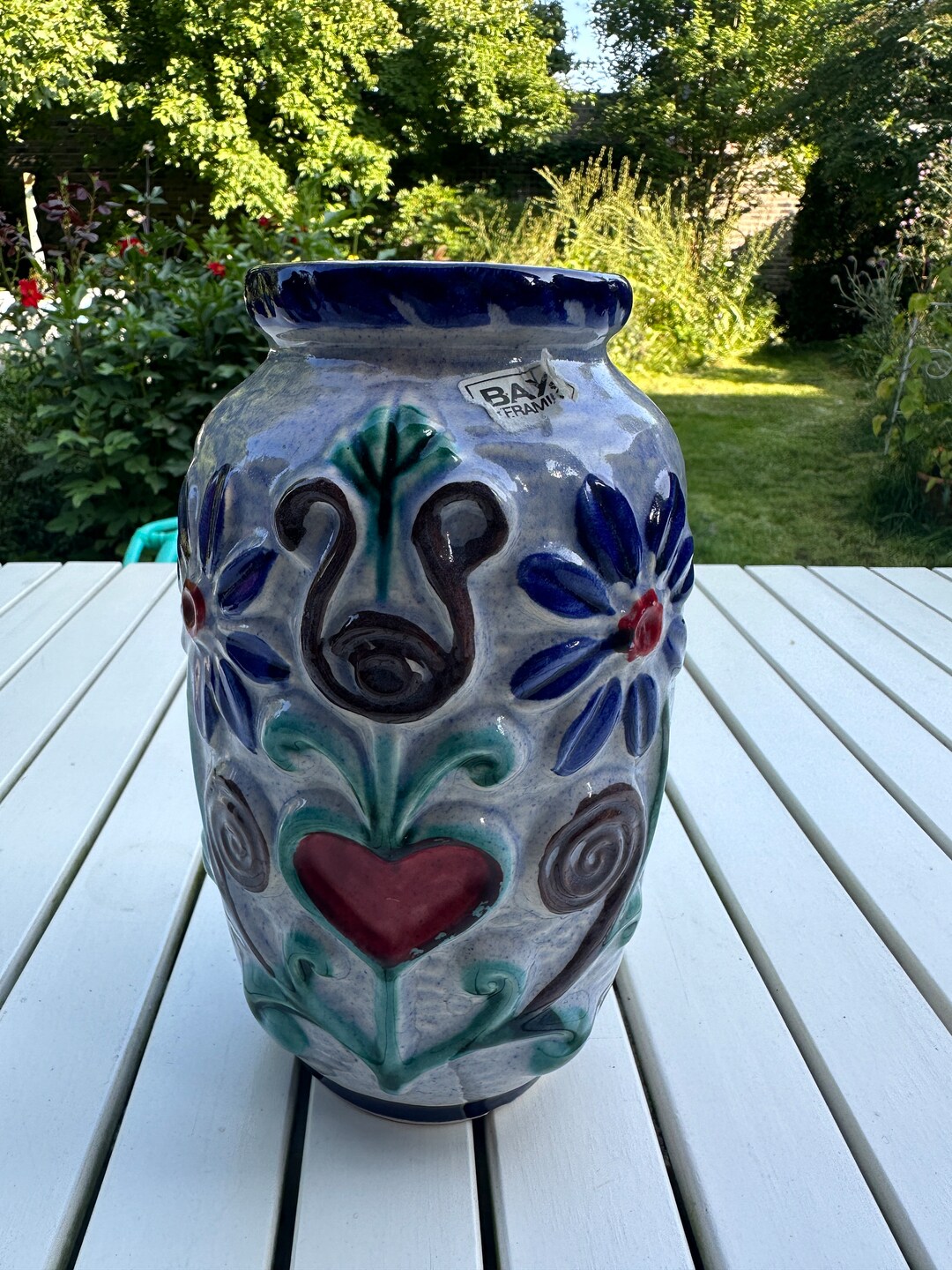 Bay Keramik フラワーベース、Bay DEKOR VASE レリーフフラワー - Etsy