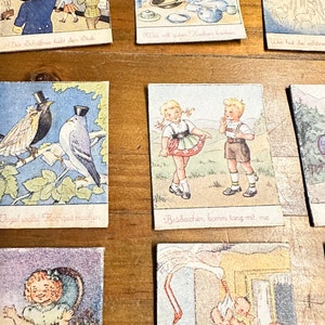 Nostalgie Vintage Brocante Karten Kinder Legespiel Deko Set von 30 Bild 2