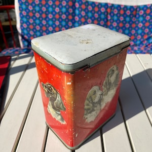 beautiful vintage tin can, dogs rare Brocante, Vintage, Shabby Chic - Tin can