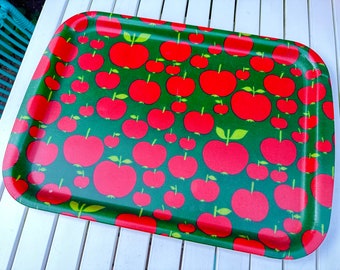 Serving tray apple tray, apples plastic 80s