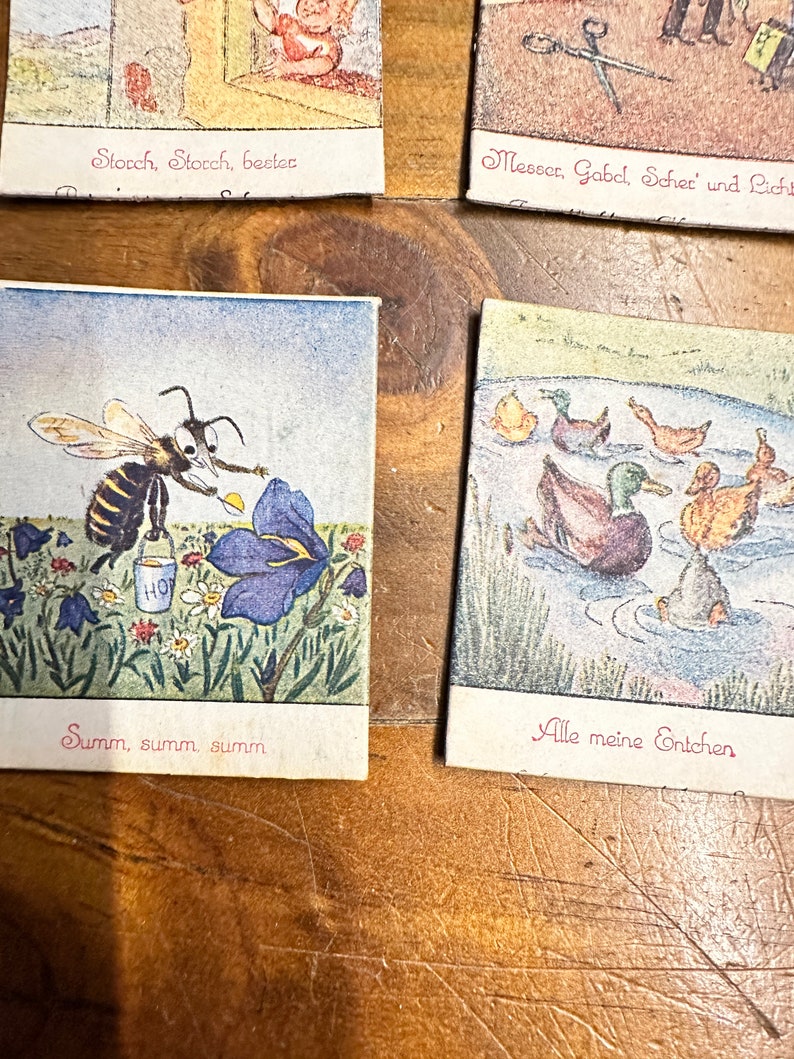 Nostalgie Vintage Brocante Karten Kinder Legespiel Deko Set von 30 Bild 5