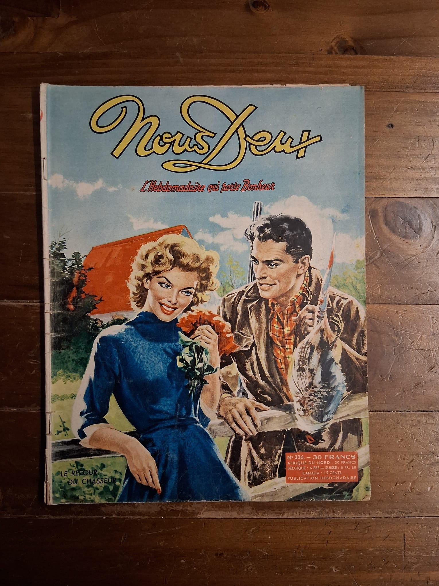 Nous Deux Magazine No. 336、1950年代/60年代、ヴィンテージ雑誌から