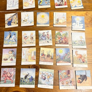 Nostalgie Vintage Brocante Karten Kinder Legespiel Deko Set von 30 Bild 1