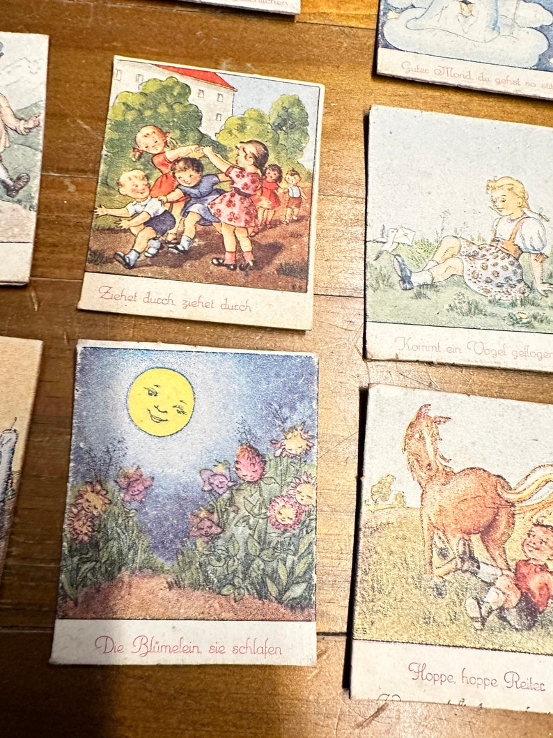 Nostalgie Vintage Brocante Karten Kinder Legespiel Deko Set von 30 Bild 6