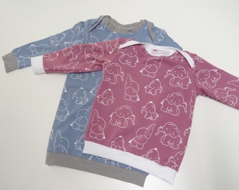 Shirt Pullover Size 50-170 "Elephants", short sleeve, long sleeve, pink, blue