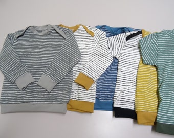 Langarmshirt Pullover  diverse FARBEN Gr. 50-170  Streifen Punkte