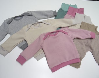 Long-sleeved shirt pullover, with collar, with hood, waffle jersey various COLORS size. 50-170