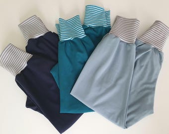 Basic jersey harem pants or shorts (short harem pants) in your choice of colors, sizes 50-164