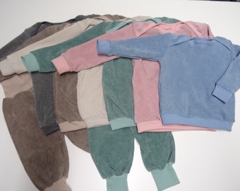 Cord-Jersey Langarmshirt Pullover Hoodie, mit Krage, mit Kapuze, diverse FARBEN Gr. 50-170