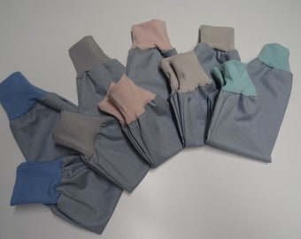 Jeans Pumphose Mitwachshose diverse Farben Gr. 50-164 hellgrau blau