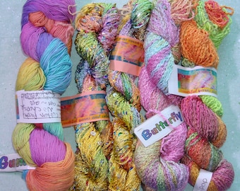 5 Assorted Skeins GREAT ADIRONDACK Yarn - Coordinating Colors - 600 Yards Total