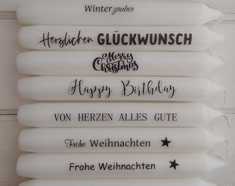 Stabkerze mit Text Geburtstag Weihnachten