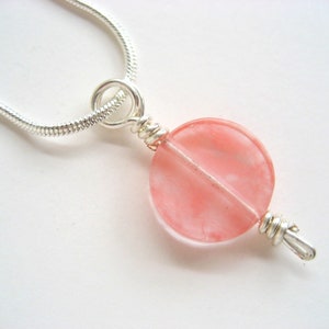 Strawberry quartz on snake chain image 1