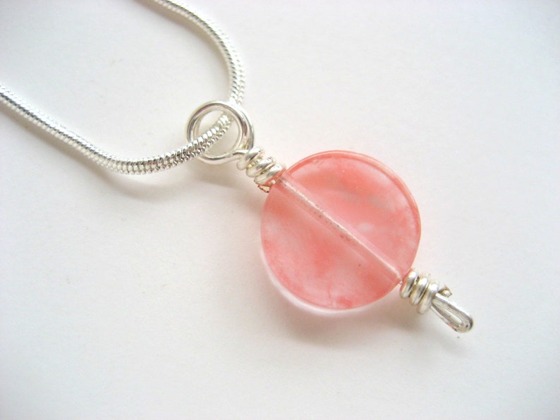 Strawberry quartz on snake chain image 1