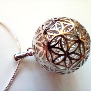 Flower of Life on Ball on Snake Chain image 10