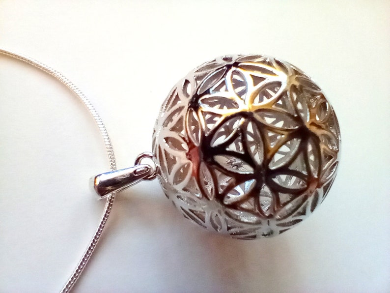 Flower of Life on Ball on Snake Chain image 10