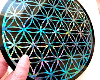 Flower of Life sierschijf zwart 20 cm